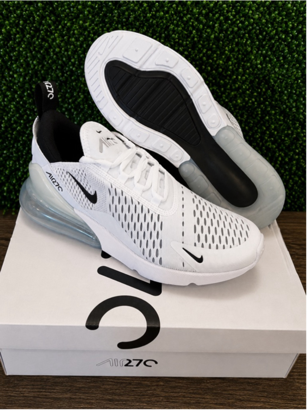 Men's Nike Air Max 270 White Black- White Size 8 or 9.5 Women AH8050-100